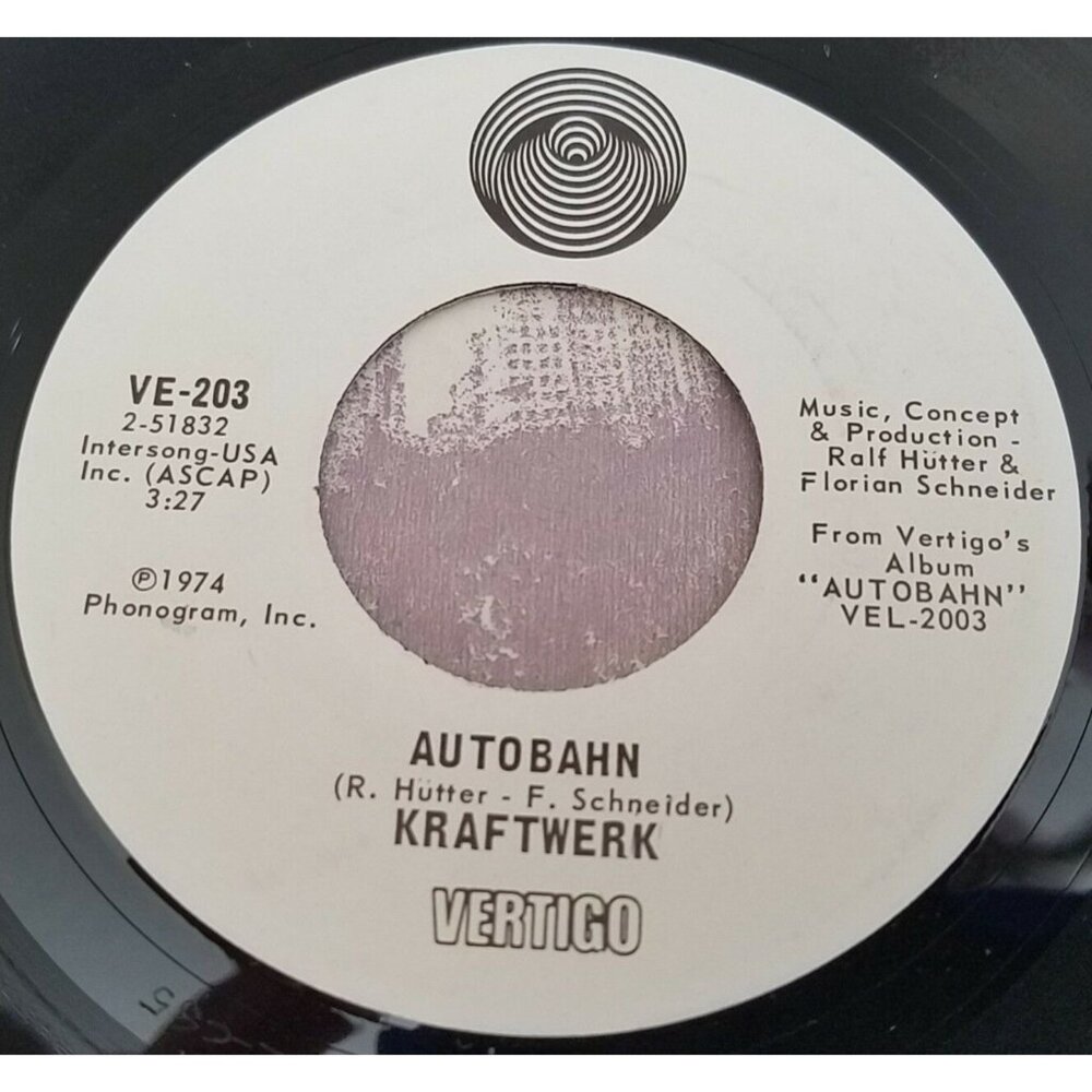 Kraftwerk Autobahn / Morganspaziergang 45 Vinyl 70s Electronic Rock Vertigo 203